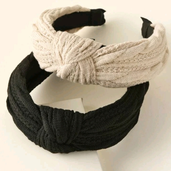 Ingrixy Accessories - Women's headband with knot design solid color set of 2